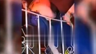Thief gets his ass impaled attempting to jump fence