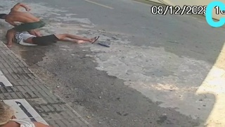 elderly man cruelly beaten by a young man who is in a very serious condition in hospital