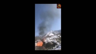 man burned alone in a mountain range
