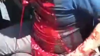 Some fatass vomiting his guts out