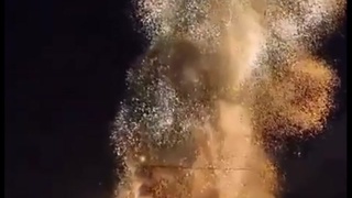 Detonation of large rusian ship Novocherkassk (Ropucha Class - LST) after a missile strike