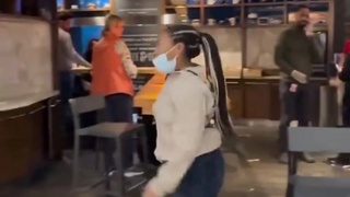 Woman Trashes Aiport Coffee Shop