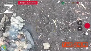 ukraine soldier hiding but spotted by drone
