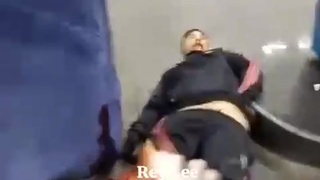 biker has his leg torn apart