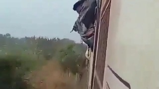 Indian performing on a moving train
