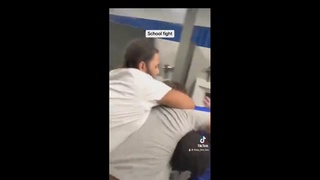 White Fights Two Blacks in School Bathroom