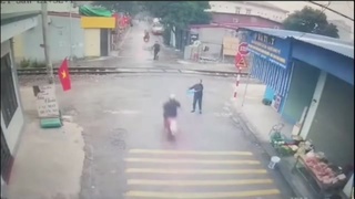 Biker Hit by Train
