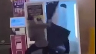 Muslim lady giving head in a Photo Booth