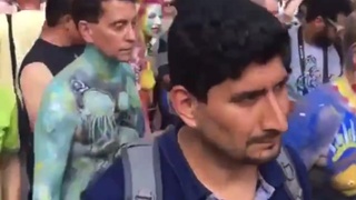 Strange rally, protest