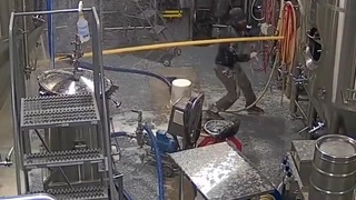 Brewer gets blasted with beer due to leakage