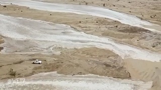 Arab Driver Escapes Flash Flood