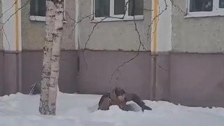 Dumb stunt: dude jumps from 5th floor