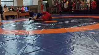 Wrestler uses grenade technique
