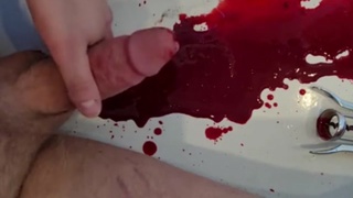 Freak puts corkscrew in his pisshole and bleeding