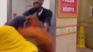Another fast fight in a fast food emporium
