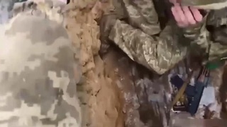 Typical scene from a Ukranian Trench