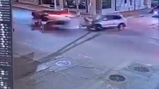 Road crossing crashed