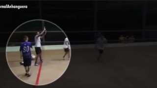 PLAYER PUNCHES AND MAKES REFEREE FAIN AFTER BEING KICKED OUT