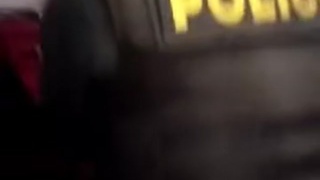 Guy swings machete at cops