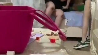Two girls beat another