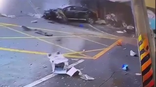 Driver slams into building