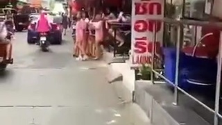 Thailand street overcrowded with sex workers