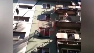 Balcony Collapses Whie Man Is Standing On It
