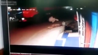 He poops, slips on his SHIT and gets CRASHED by a TRUCK