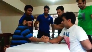 Indians arm wrestling