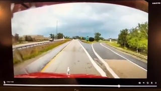 SUV Sails Over Interstate