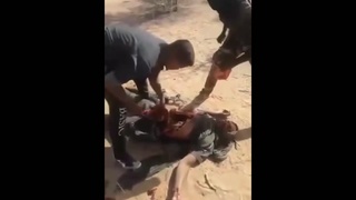 soldier being torn apart like an animal