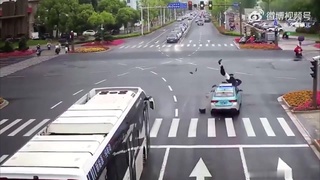 Scooter Rider Destroyed By Taxi Driver