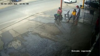 A car destroys bystanders