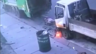 Garbageman gets compressed