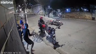 A perfect motorcycle head-on