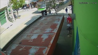 A dude steals a phone and is quickly run-over by a bus