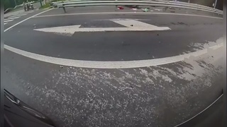 A woman on a scooter is obliterated at a stoplight