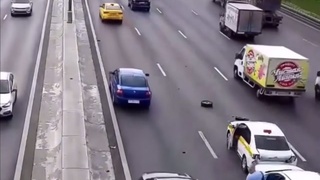 A chain-reaction highway accident