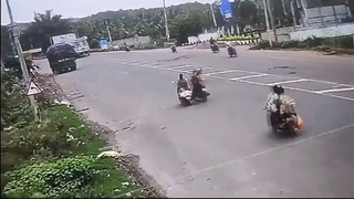 Out-of-control scooter hit the back of a truck