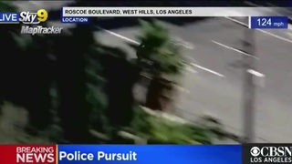 A high-speed motorcycle chase ends in a crash / Two angles