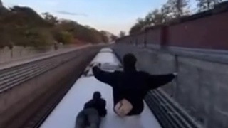 Train surfers