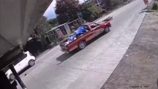 A biker prepares his self for the ride to the hospital