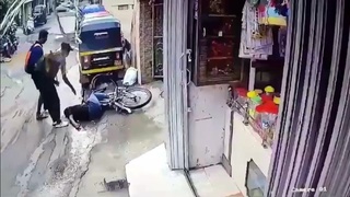 A cycles hits a wall