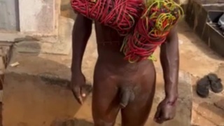 Cable thief stripped naked and humiliation ensues.