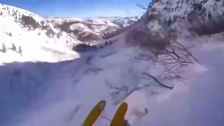 Skier lives on the edge.