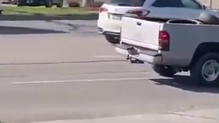 Man shoots at truck driver then gets run over.