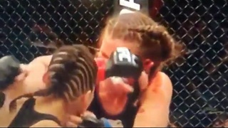 Leslie Smith MMA ear ripped partly off.