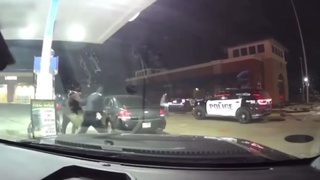 Guy high as fuck, disarms cop