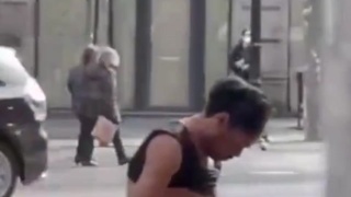 Asylum seeker naked shaving it's penice in the uk.Shameless.