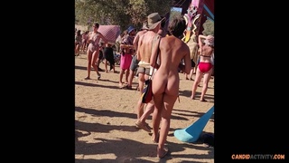 Girls walking and dancing full naked at public festival